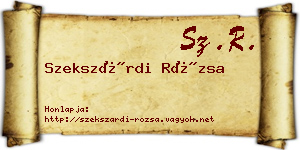 Szekszárdi Rózsa névjegykártya